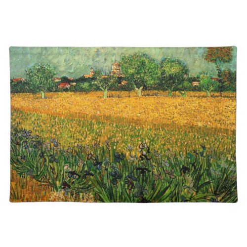 View of Arles with Irises by Vincent van Gogh Cloth Placemat