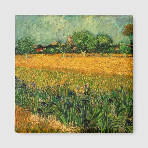 View of Arles with Irises by Vincent van Gogh Magnet