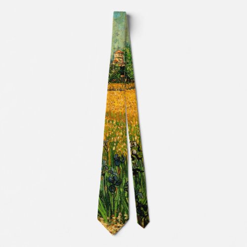 View of Arles with Irises by Vincent van Gogh Neck Tie