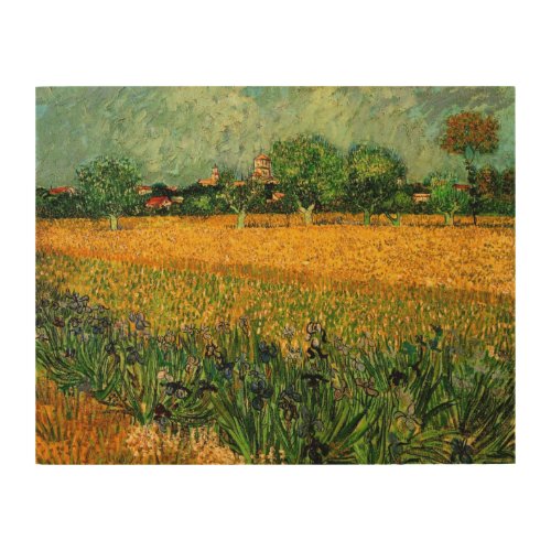 View of Arles with Irises by Vincent van Gogh Wood Wall Art