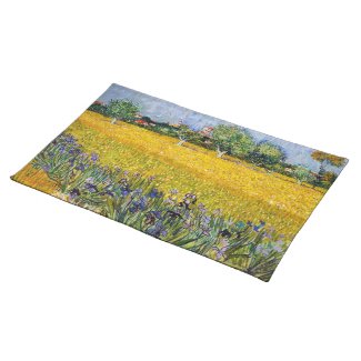 View of Arles with Irises Vincent van Gogh paint Cloth Placemat