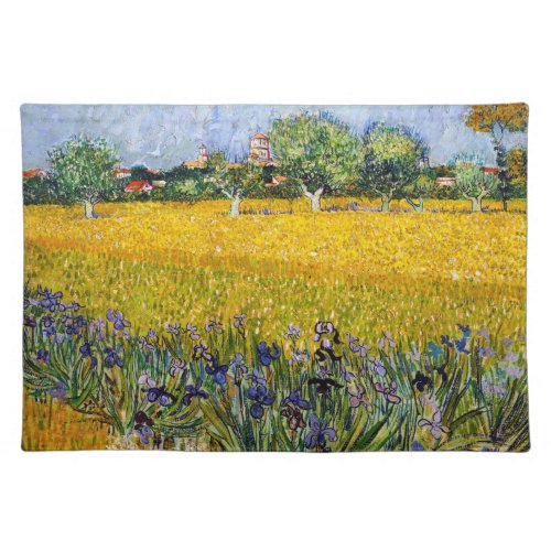 View of Arles with Irises Vincent van Gogh paint Cloth Placemat
