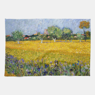 View of Arles with Irises Vincent van Gogh paint Towel