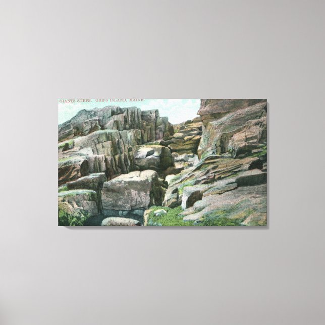 View of Ascending Giant Rock Steps in Rockface Canvas Print (Front)