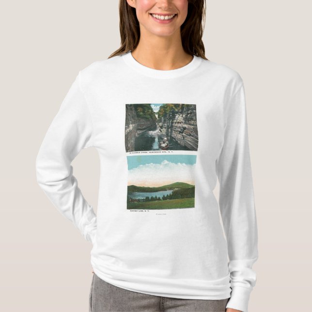 View of Ausable Chasm and Saranac Lake T-Shirt (Front)