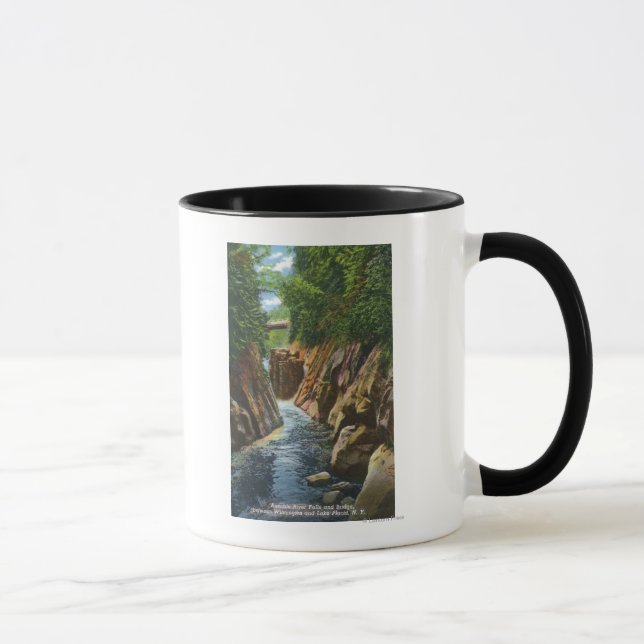 View of Ausable River Falls and Bridge Mug (Right)