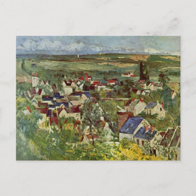 View of Auvers by Paul Cezanne Postcard (Front)