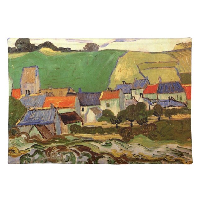 View of Auvers by Vincent van Gogh Cloth Placemat (Front)