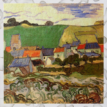 View Of Auvers By Vincent Van Gogh Jigsaw Puzzle by VanGogh_Gallery at Zazzle