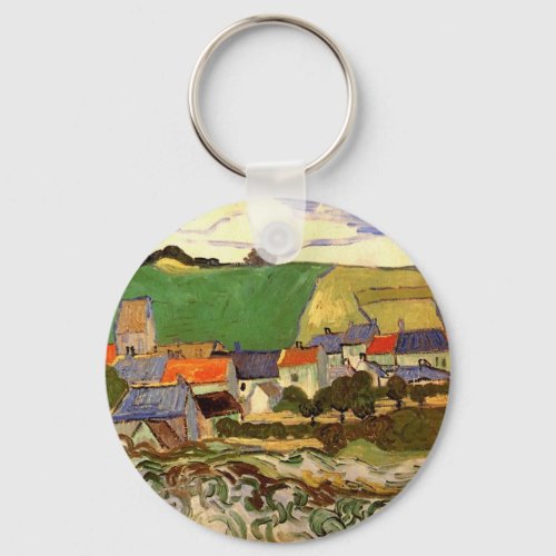 View of Auvers by Vincent van Gogh Keychain