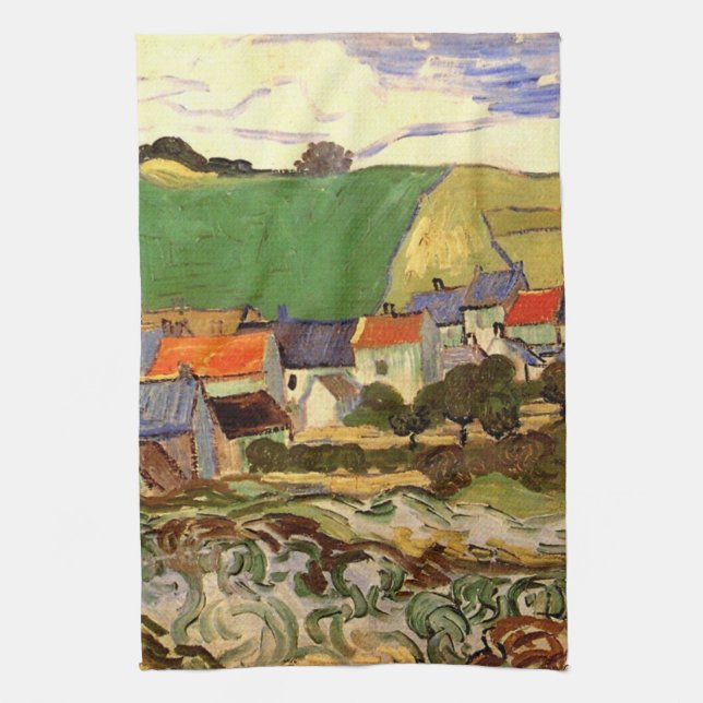 View of Auvers by Vincent van Gogh Kitchen Towel (Vertical)