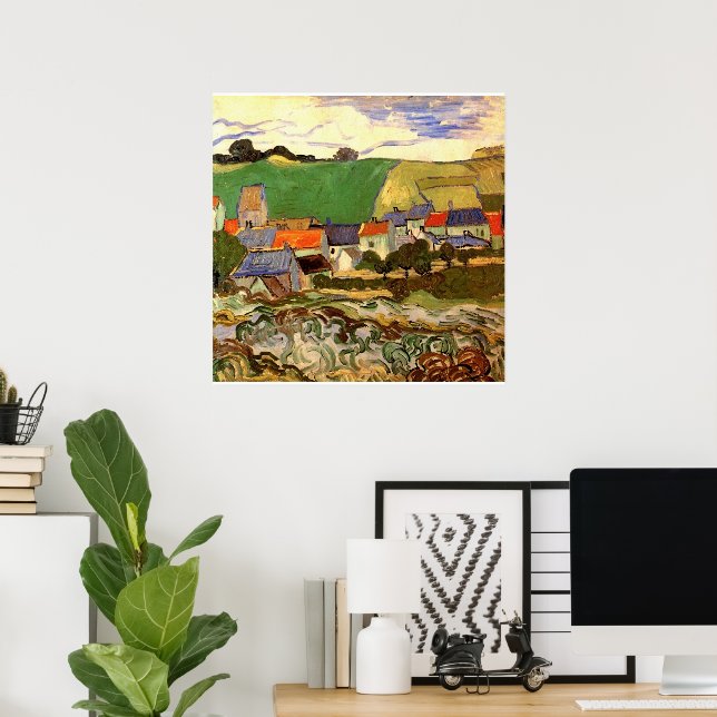 View of Auvers by Vincent van Gogh Poster (Home Office)