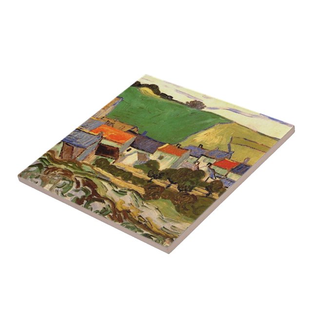 View of Auvers Vincent van Gogh. Ceramic Tile (Side)