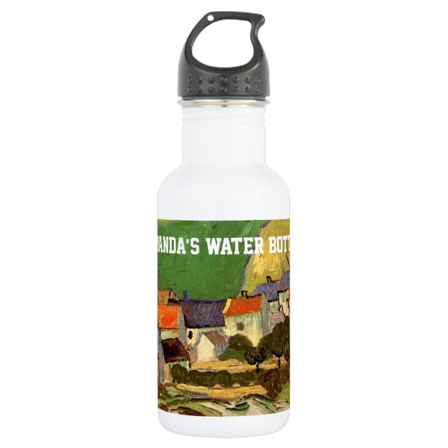 View of Auvers, Vincent van Gogh. personal water b Water Bottle (Front)