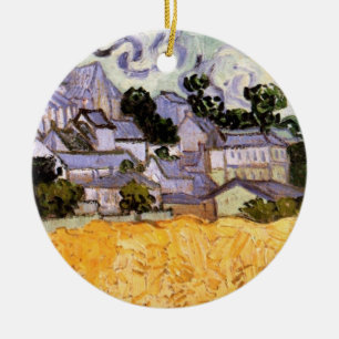 View of Auvers with Church by Vincent van Gogh Ceramic Ornament
