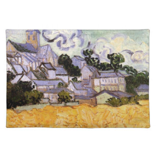 View of Auvers with Church by Vincent van Gogh Cloth Placemat