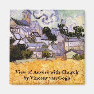 View of Auvers with Church by Vincent van Gogh Magnet