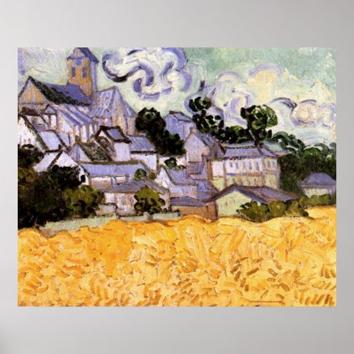 View of Auvers with Church by Vincent van Gogh Poster