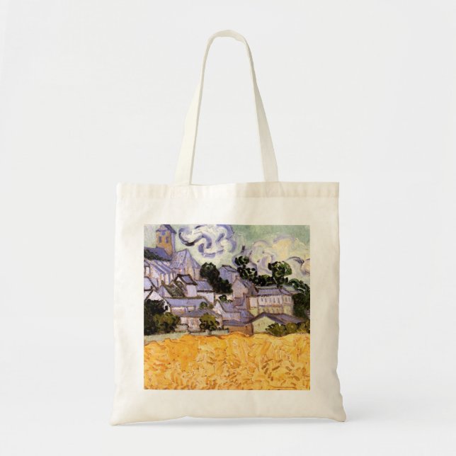 View of Auvers with Church by Vincent van Gogh Tote Bag (Front)