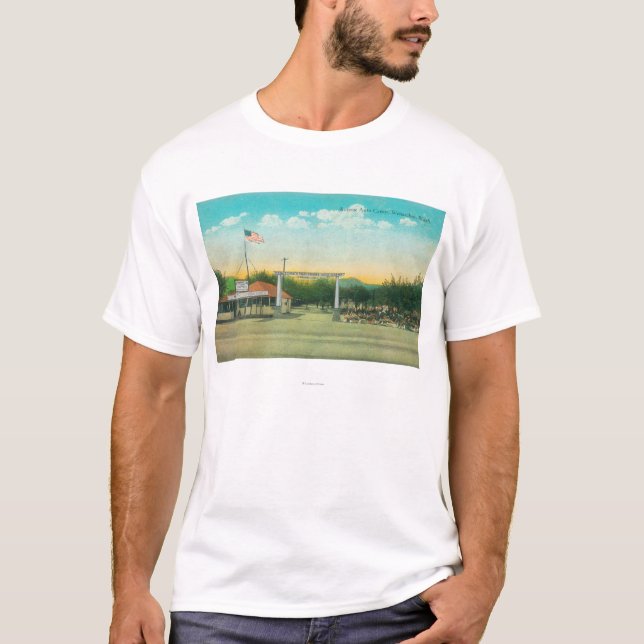 View of Avenue Auto Camp Entrance T-Shirt (Front)