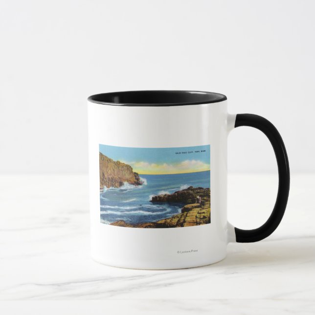 View of Bald Head Cliff at York Beach Mug (Right)