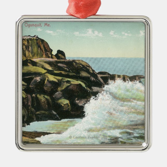 View of Bald Head Cliff Metal Ornament (Front)