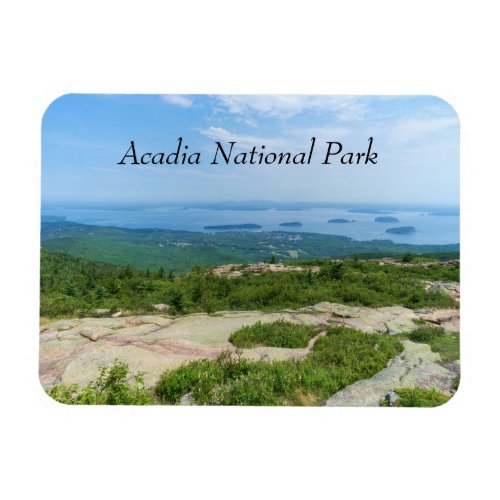 View of Bar Harbor from Cadillac Mountain in Acadi Magnet