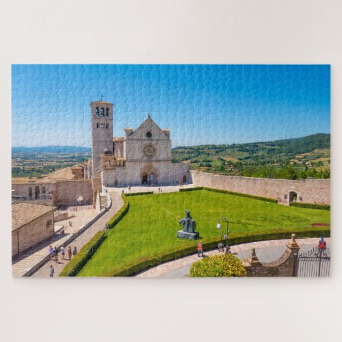 View of Basilica of Saint Francis in Assisi Italy Jigsaw Puzzle