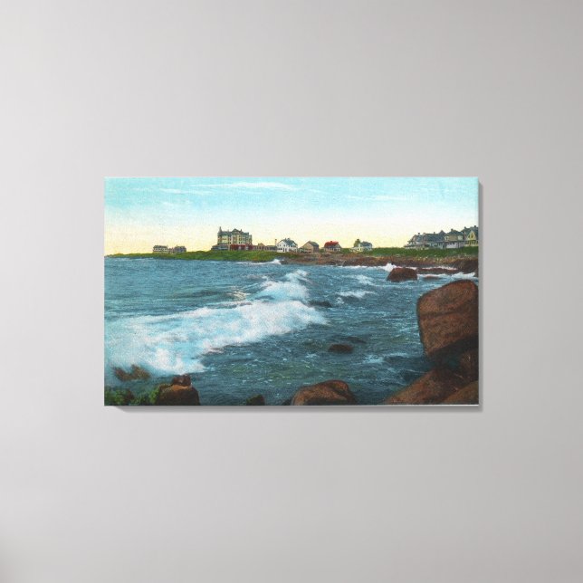 View of Bass Rocks Surf Canvas Print (Front)