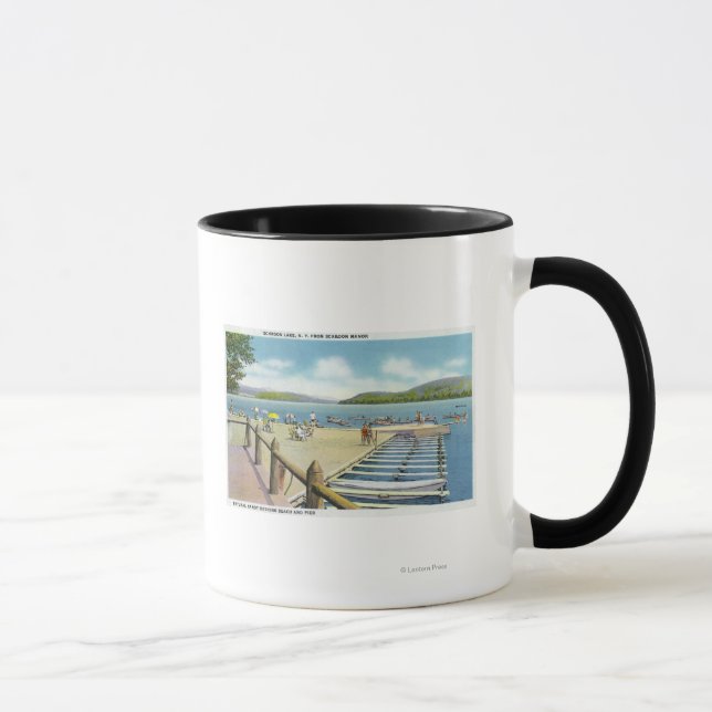 View of Beach and Pier from Scaroon Manor Mug (Right)