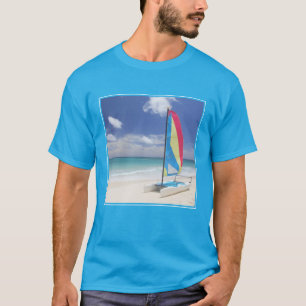 View Of Beach With Sailboat T-Shirt