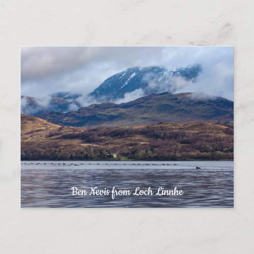 View of Ben Nevis from Loch Linnhe Scotland Postcard