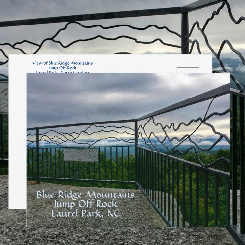 View of Blue Ridge Mountains Jump Off Rock NC Postcard