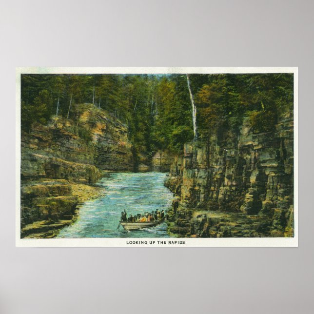 View of Boat Looking up the Rapids Poster (Front)