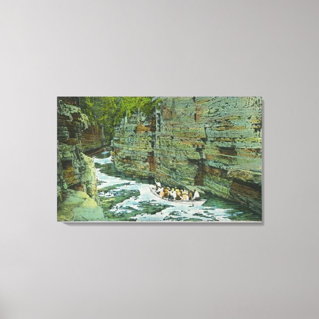View of Boat Starting Down the Flume Canvas Print (Front)