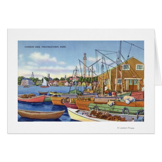 View of Boats in the Harbor Cards (Front Horizontal)