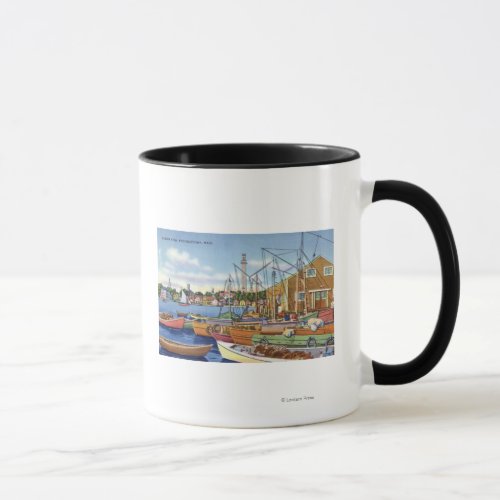 View of Boats in the Harbor Mug