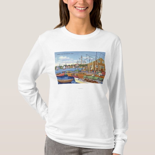 View of Boats in the Harbor T-Shirt (Front)