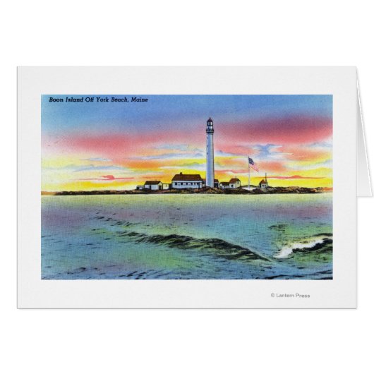 View of Boon Island and Lighthouse from York Cards (Front Horizontal)