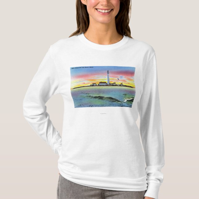 View of Boon Island and Lighthouse from York T-Shirt (Front)