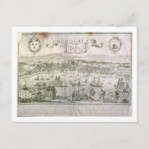 View of Bordeaux and the river Garonne, signed by Postcard