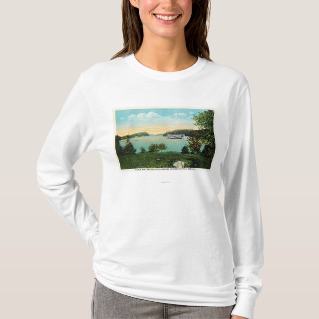 View of Boston Boat Entering the Narrows T-Shirt (Front)
