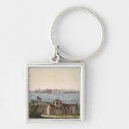 View of Boston, from 'Le Costume Ancien et Moderne Keychain