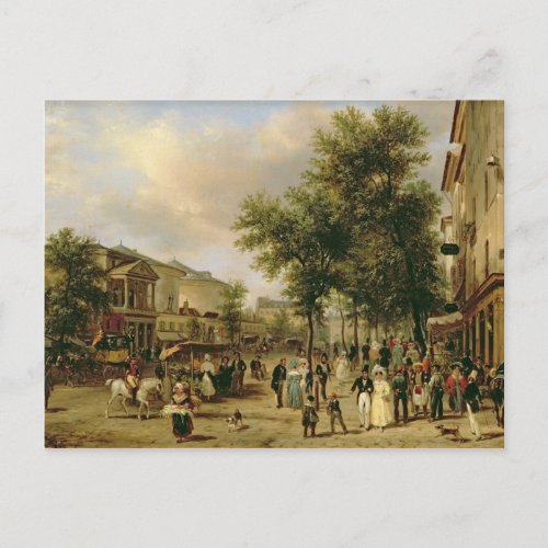 View of Boulevard Montmartre Paris 1830 Postcard