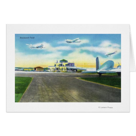 View of Brainard Field, Planes Landing & Cards (Front Horizontal)