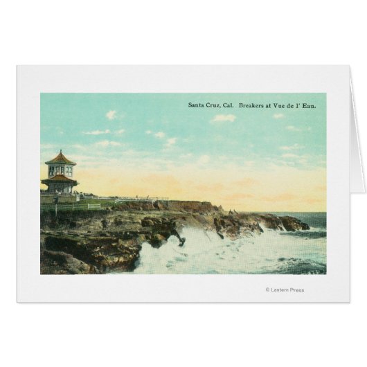 View of Breakers at Vue de l'EauSanta Cruz, CA Cards (Front Horizontal)