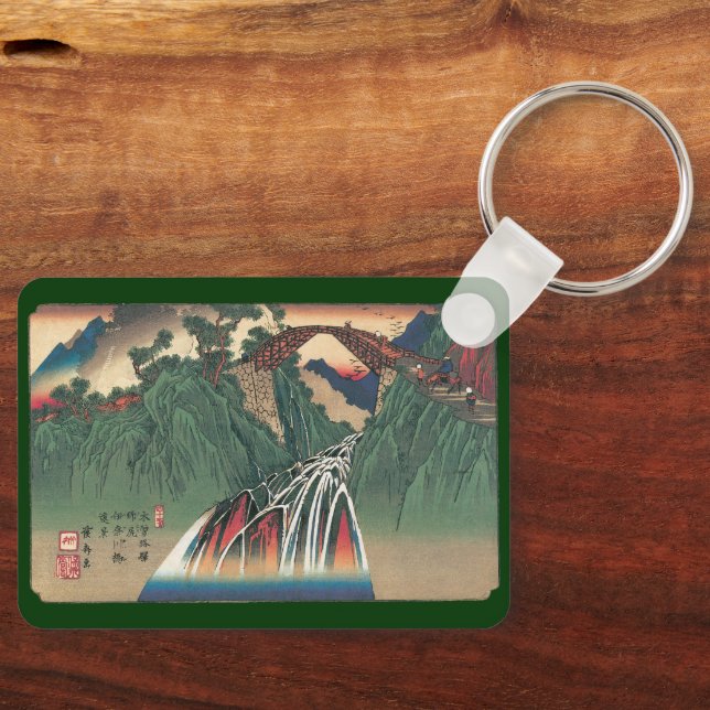 View of Bridge Over Ina River, Nojiri by Hiroshige Keychain (Front)