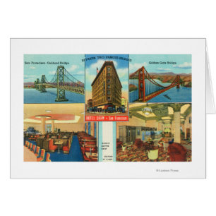 View of Bridges, Interior Scenes of Hotel Shaw Cards