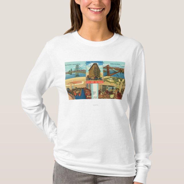 View of Bridges, Interior Scenes of Hotel Shaw T-Shirt (Front)