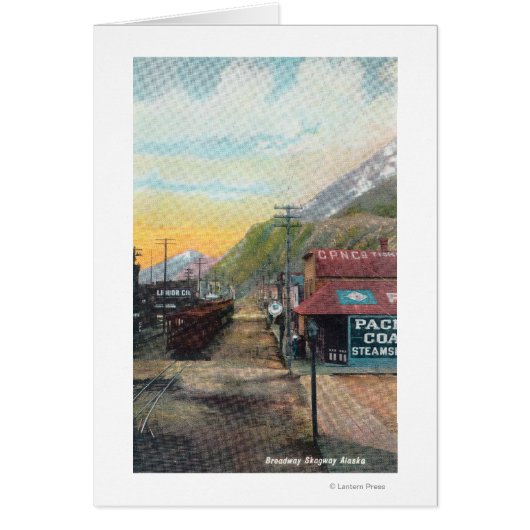 View of Broadway & Railroad CarsSkagway, AK (Front)